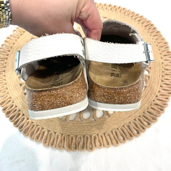 Birkenstock Tokio Super Grip Leather White Slide On Strap Clog Size EU 39 - Picture 7 of 9
